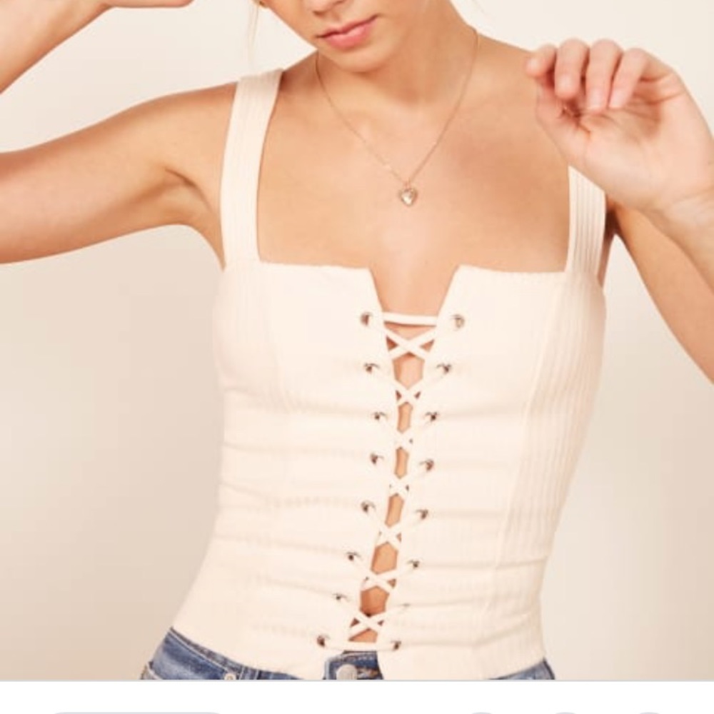 Reformation Sawyer top in ivory
